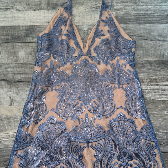 Free People Blue and Tan Lace Dress - Picture 4 of 4